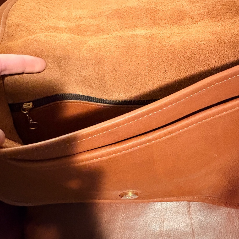 Coach Brown Leather Satchel with Gold Accents - Picture 4 of 6